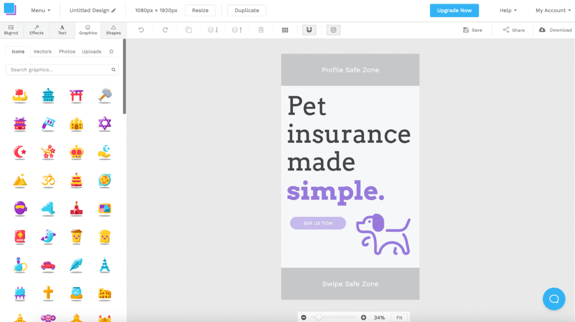 Snappa image create dashboard